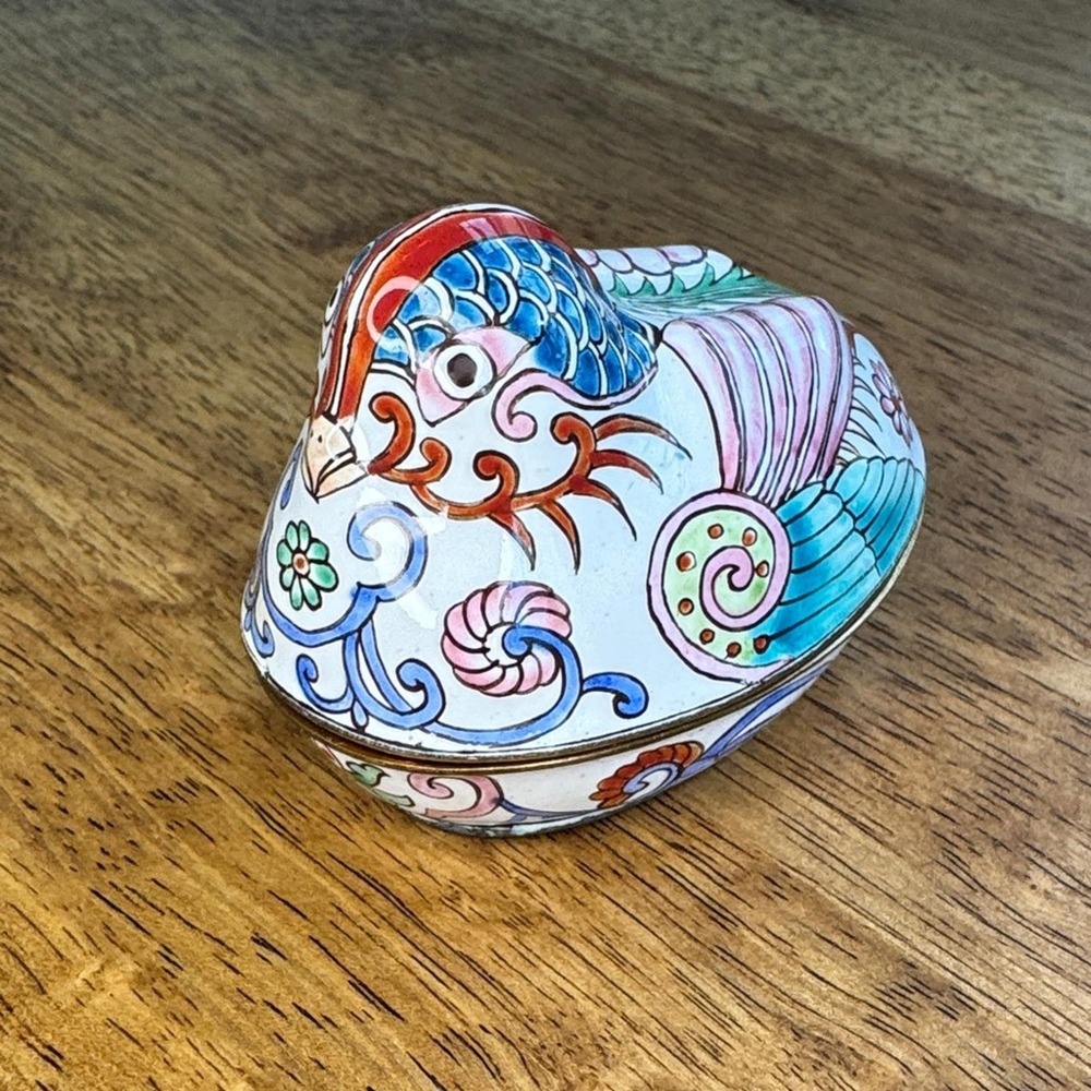 Enamel‎ Chicken Trinket Box Colorful Rooster Home Decor